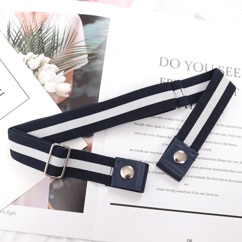 Elastic Belt Without Buckle Canvas Women Buckle Free Belt Ladies Jeans Pants Waist Lazy Belt Stretch No Buckle Invisible Belt