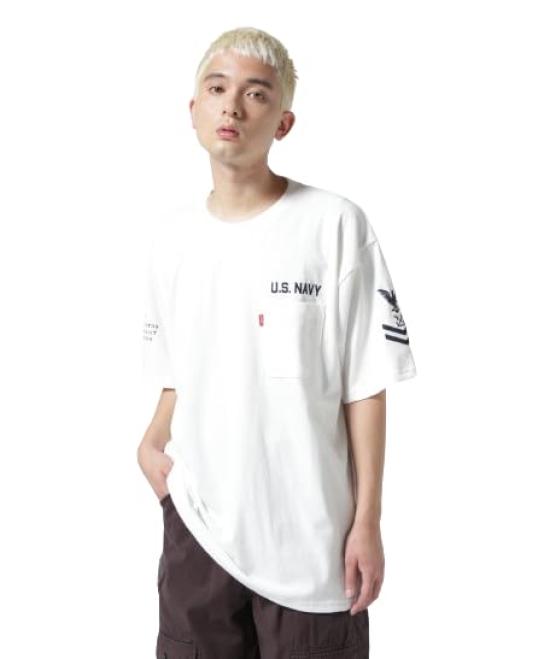 

AVIREX S/S NAVAL POCKET T-SHIRT 783-2934008 Men s M Off white