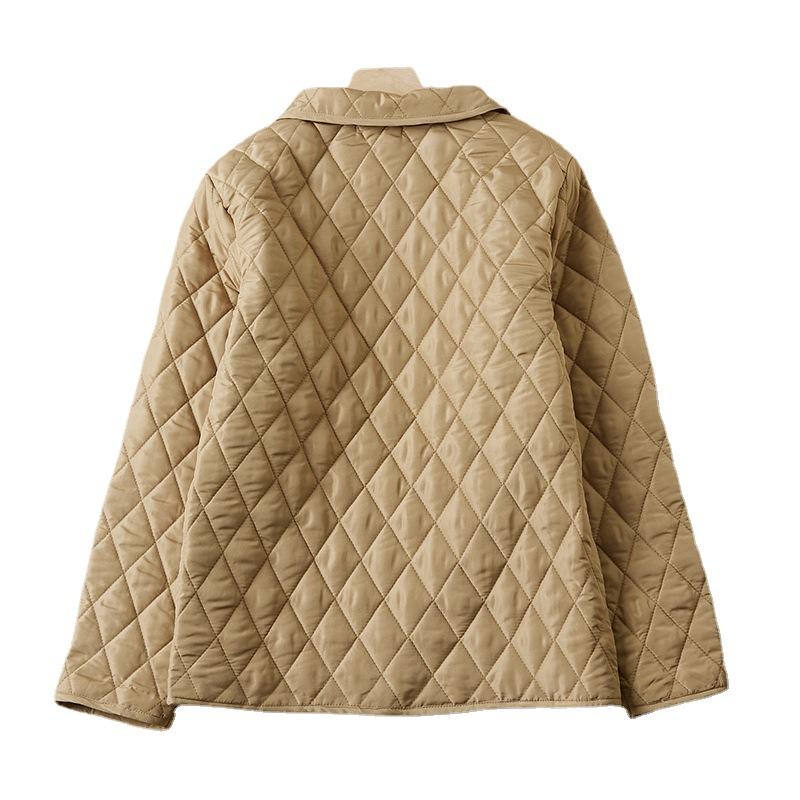 Damen ort Gesteppte Daunen Baumwolle Jacke Leicht id Muster Faionable Retro Sle für Mittelalte Und ly Mütter