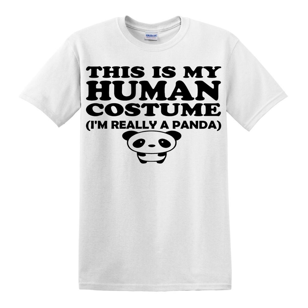 Das ist mein Menschenkostüm Ich bin eigentlich ein Panda Lustiges Bären-Partygeschenk Witz 100% Baumwolle T-Shirt Herren-T-Shirts Oberteil