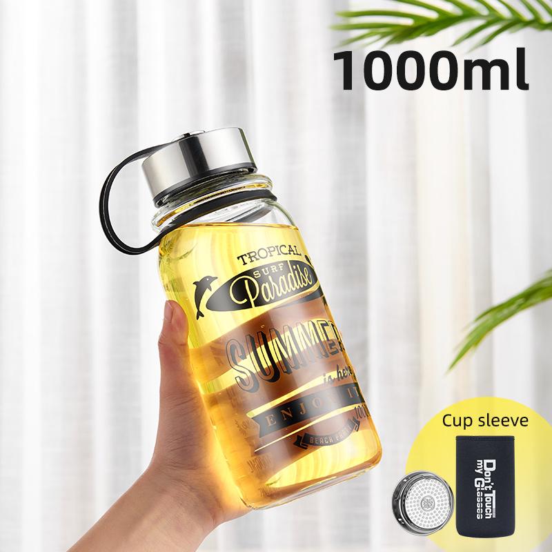 Large Capacity Glass Water Bottles Portable Leakproof Cup Outdoor Sports Camping Picnic Cycling Tour Drinking Bottle