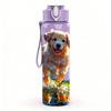1PC Golden Retriever Dog Outdoor Print 750ml Color Plastic Sports Water Bottle Leakproof Flip Straw Lid Suitable for Sports Office Home Use