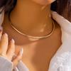 Silver Collar Necklace Waterproof Neck Ring Necklace Fashion Round Collar Neck Ring  Gift