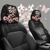 Car Headrest Covers 2Pcs Cute Calf with Pink Flowers, Breathable Auto Decoration for Girls Seat Protectors, Stretchy Universal Interior Accessories