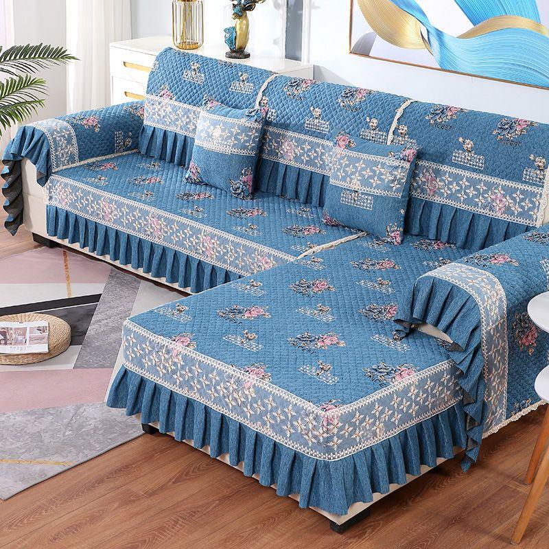 

Жаккардовый роскошный чехол для дивана, чехлы для диванов, изысканная подушка для дивана, кружевная складка, вертикальная противоскользящая зернистая, домашний декор, диван-полотенце 70*70cm