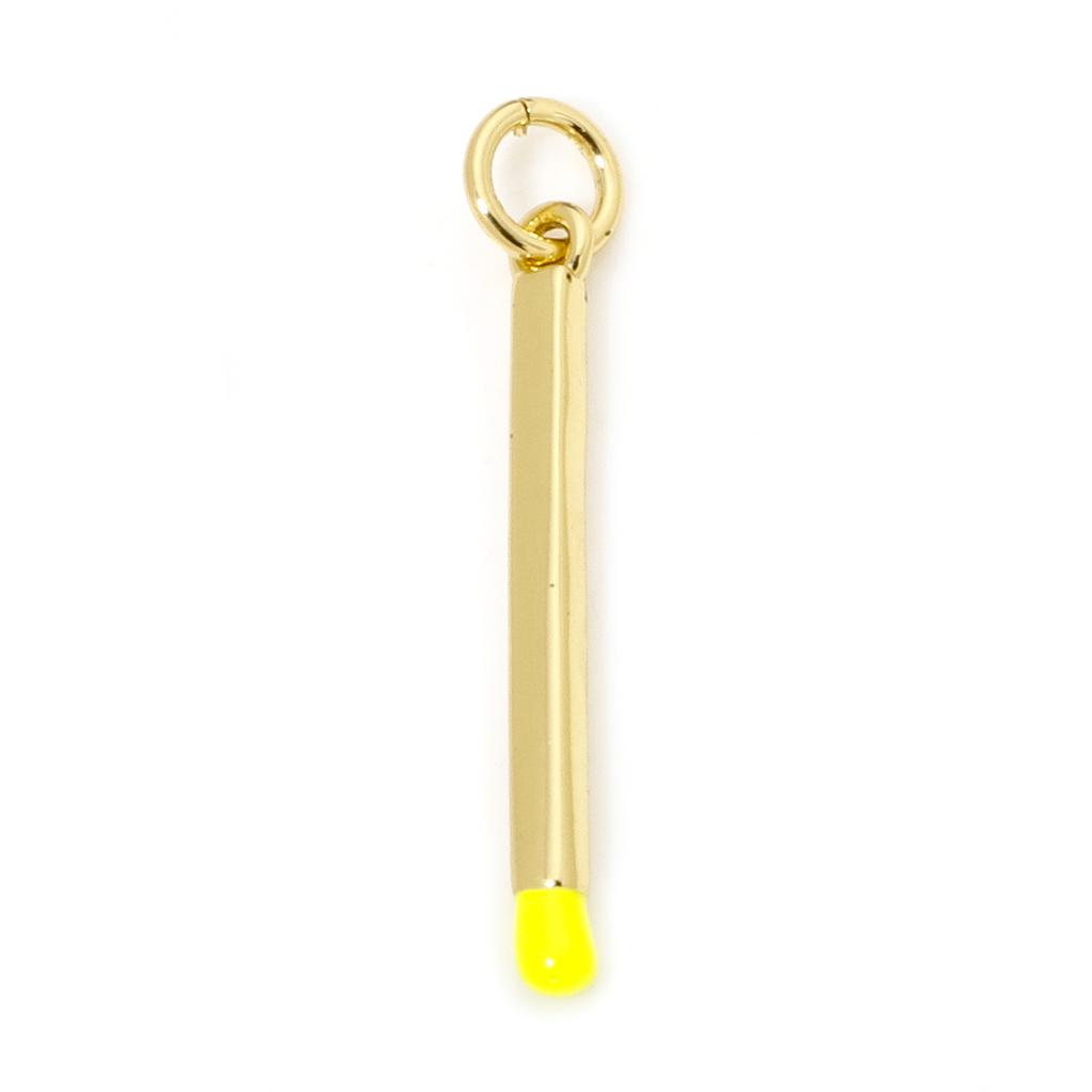 2 Piece Brass Charms 18K Real Gold Plated Multicolor Enamel Match 3D Pendants For DIY Necklace Making Findings 27mm x 2mm