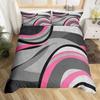 Homewish Grey Pink Abstract Ombre Duvet Cover Set,Square Circle Geometry Bedding Set,Teen Kid Child Adult Bed Set