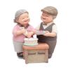 Sweet Loving Old Couple Figurine Resins Decoration for Wedding Anniversary Gift