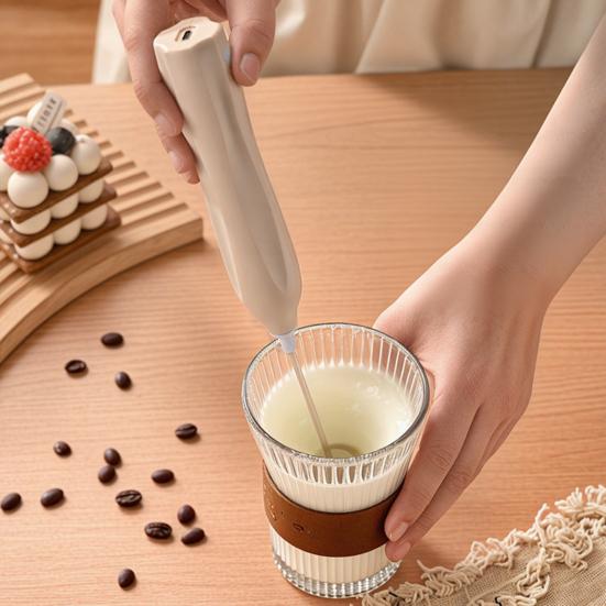Electric Egg Beater Stainless Steel Mixer Low Noise Rechargeable Milk Frother Handheld Electric Coffee Egg Whisk