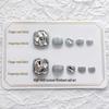 J72 Silver Diamond Toenail Art Gel Stickers - Flashy Handmade Wearable Fake Toenail Patches