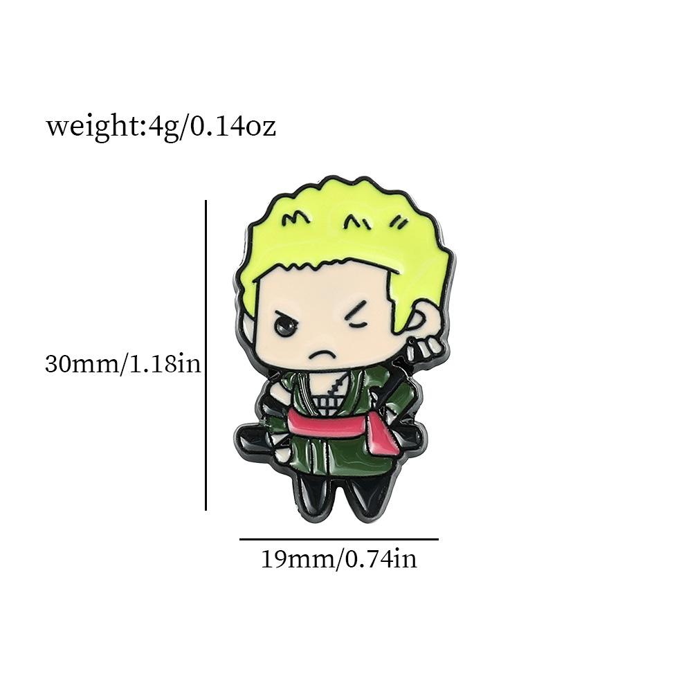 Q Version ONE PIECE Peripheral Luffy Metal Brooch Animation King of Navigation Sauron Choppa Two-dimensional Cute Badge