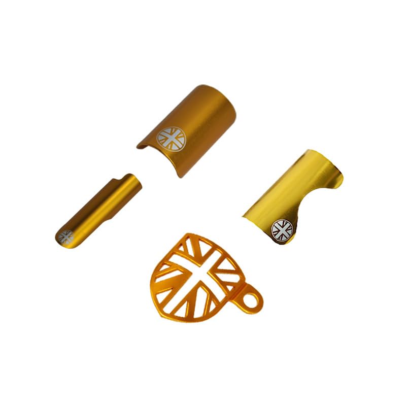 

Folding Aluminum Alloy Bicycle Rear Fork Protector, Anti-Scratch Accessory for Brompton/Dahon (Gold Set)