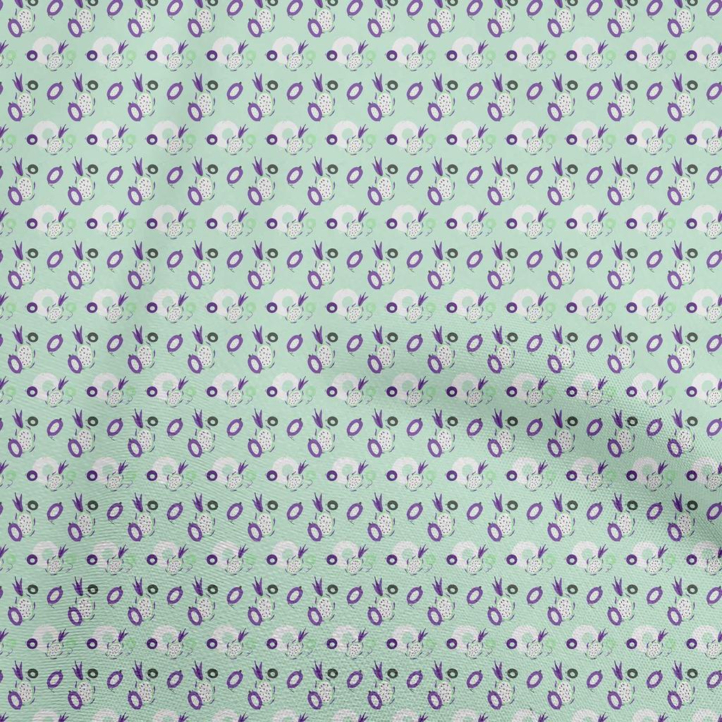 oneOone Cotton Flex Light Blue Fabric Fruits Pineapple Diy Clothing Quilting Fabric Print Fabric By Yard 40 Inch