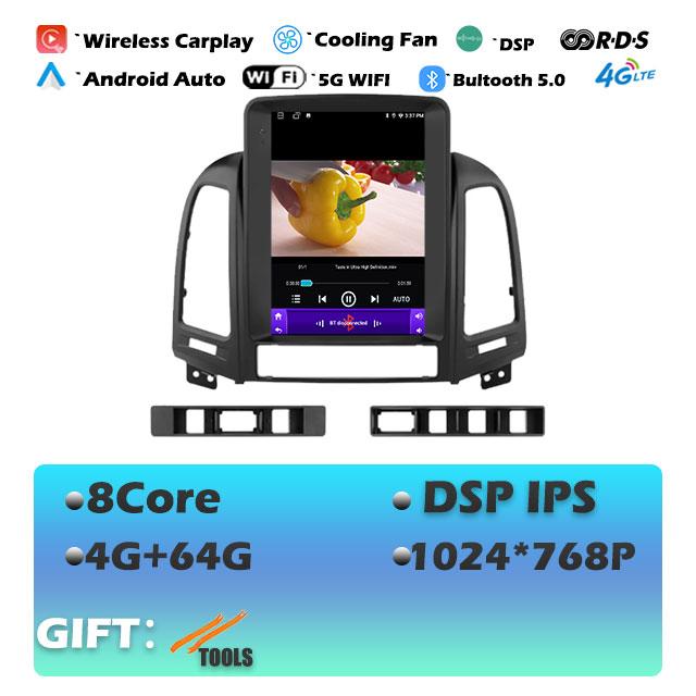 9.7'' For Hyundai Santa Fe 2 2006-2012 Carplay Android14 Car Radio Multimedia Video Player Navigaion Head Unit Stereo Audio