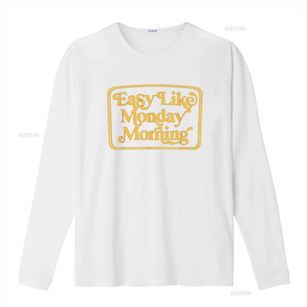 Easy Like Monday Morning Apparel T Shirt Vintage Washed Fashion Versatile Breathable Soft Graphic Slightly Streetwear
