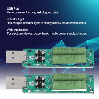 2 pièces Testeur de charge USB Résistance réglable Module de test électronique 1A 2A 3A Accessoire de décharge