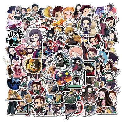 100pcs Anime Demon Slayer Cartoon Graffiti Stickers DIY Phone Guitar Laptop Notebook Suitcase Cup Waterproof Sticker Kids Toy