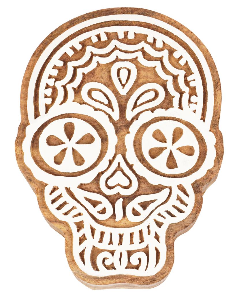 IBA Indianbeautifulart Textile Printing Block Skull Hand Carved Wooden Stamp Wood Block Printing Textile Stamps For Fabric Pottery Blocks- 3