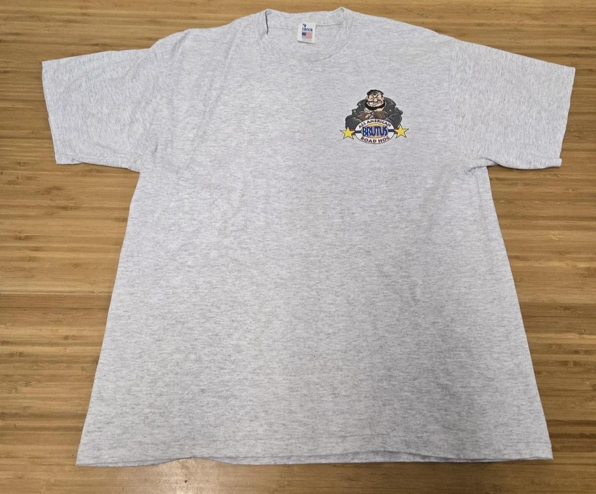 Vintage Brutus Road Hog Shirt Mens XL Gray 1993 Graphic Biker Motorcycle 90s 3XL