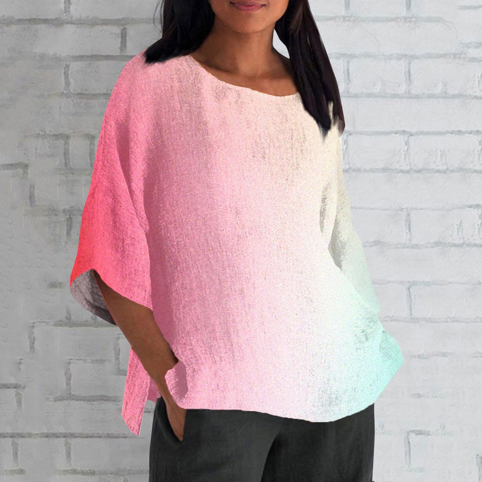 Женская мода с половиной рукавом и круглым вырезом с принтом — фото 3