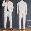 Men's Slim Fit Denim Suit - New Korean Style Jacket & Pants Set for Spring/Autumn