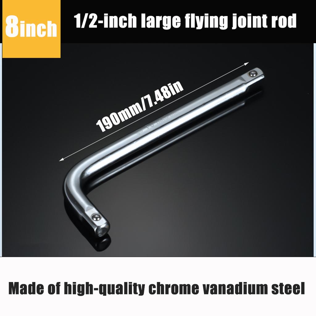 200-350mm 1/2" Drive Socket Breaker L Shape Extension Bar Wrench,L Shape Extension Bar Wrench, CR-V, Sliver, 1 Pcs