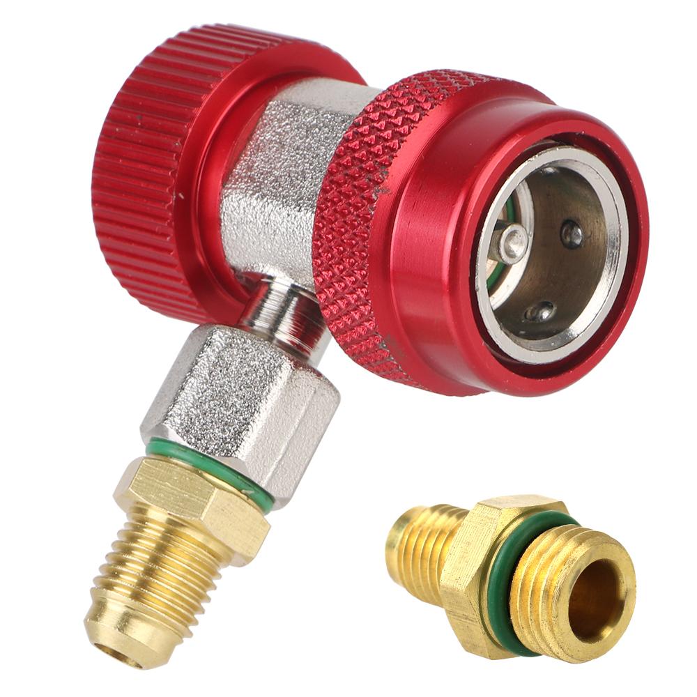 Adjustable Auto Repair Tools 2Pcs R134A High Low Car Air Conditioner Fluoride Converter Quick Coupler Connector Adapter