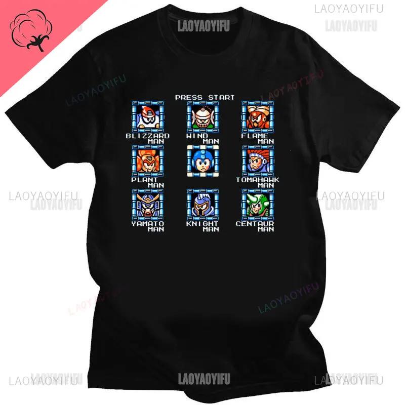 Official Megaman Player Select Men'S T-Shirt Mega Man Video Game Men Printed Tee Fashion Summer Cotton Casual Men'S Gift T Shirt