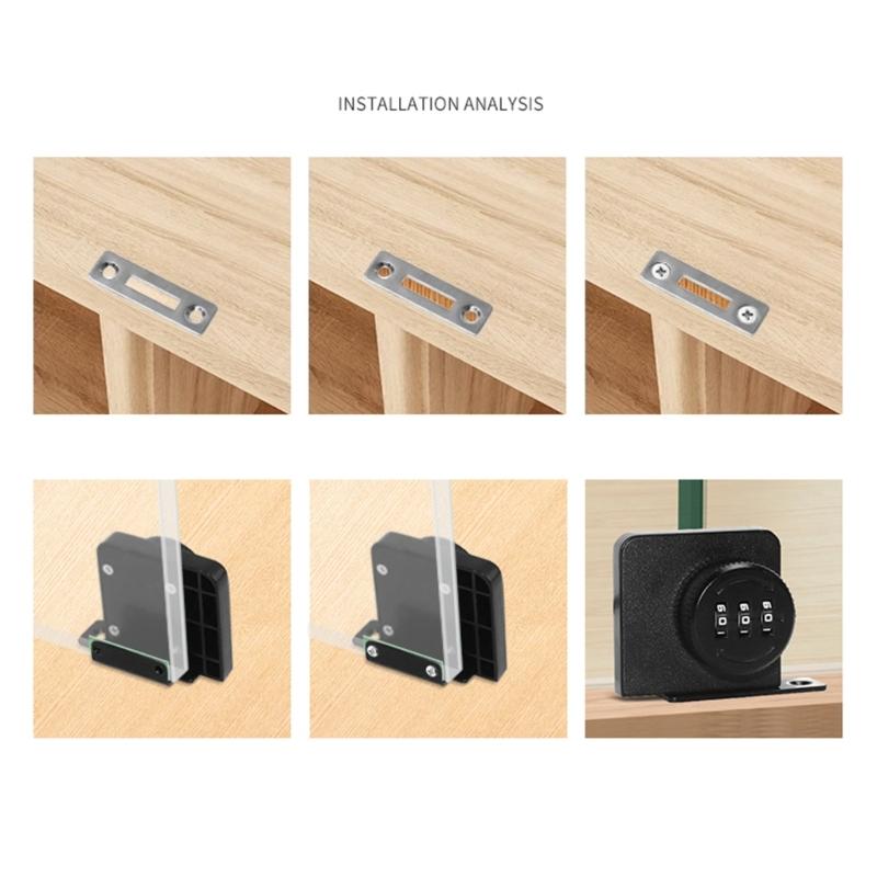 3Digit Combination Cabinet Lock Mechanical Password Lock for Drawer, Cabinet
