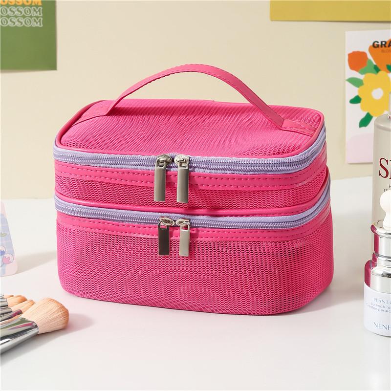 Minimalist Business Toiletry Bag With Spliced Mesh And Lightweight Design For Men And Women
