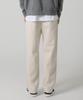 Jikeulib Cut-Off Hem Beige Straight Cotton Pants