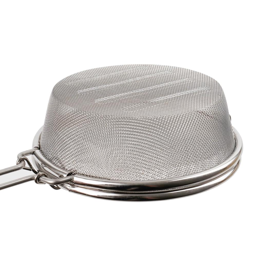 Stainless Steel Hand Roasting Rack with Wooden Handle, Round, 14cm Diameter, for Home Use