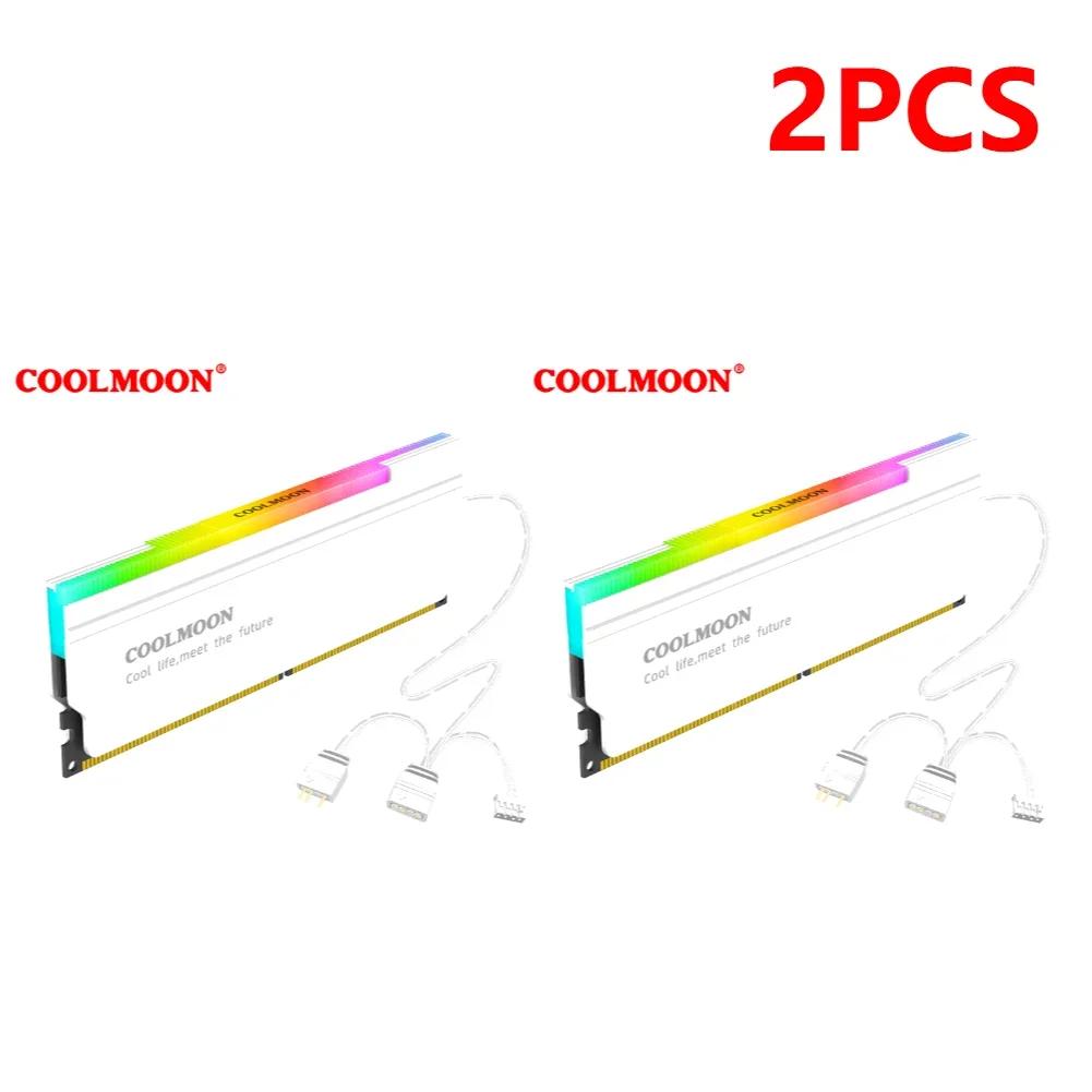 5V-3PIN ARGB DDR Memory RAM Cooler Aura Sync Heat Spreader Cooler with Thermal Silicone Pad for Desktop Computer PC Memory