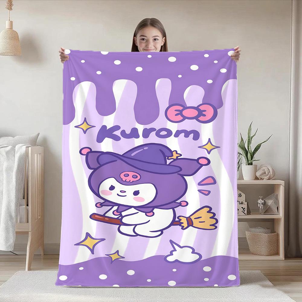 Kawaii K-Kuromi Sofa Blankets and Bedspreads Picnic Blanket for Bed Furry New Year Camping Bedspread the Anime Home Decoration