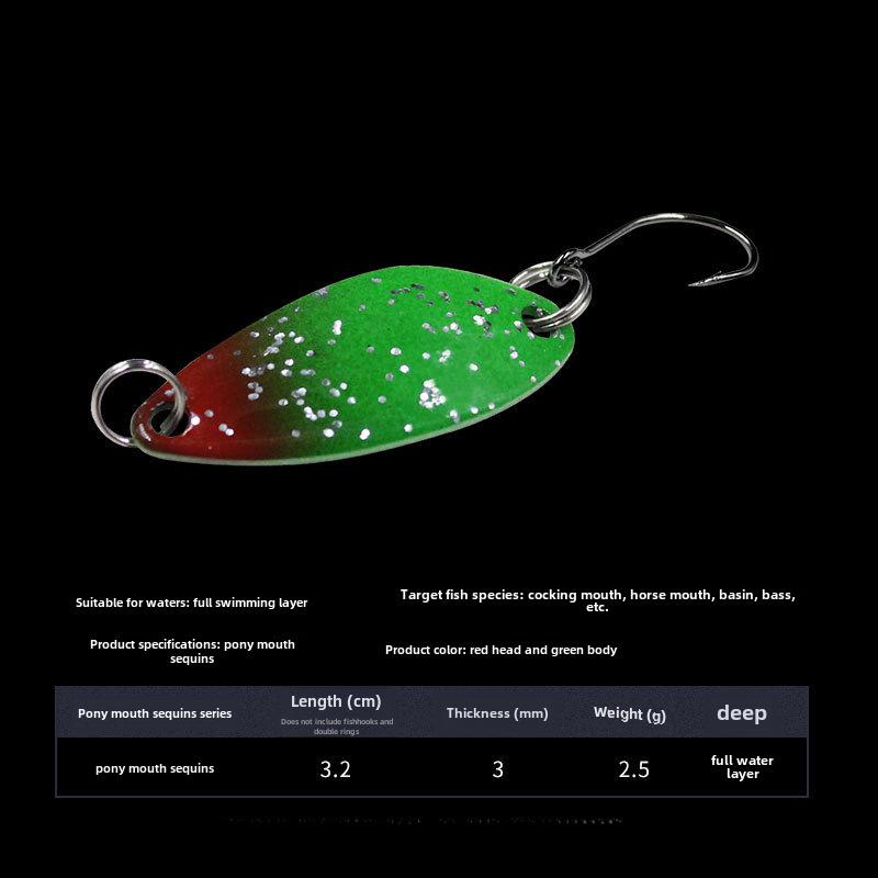White Stripe Long-Distance Cast Perch Lure with Sequins