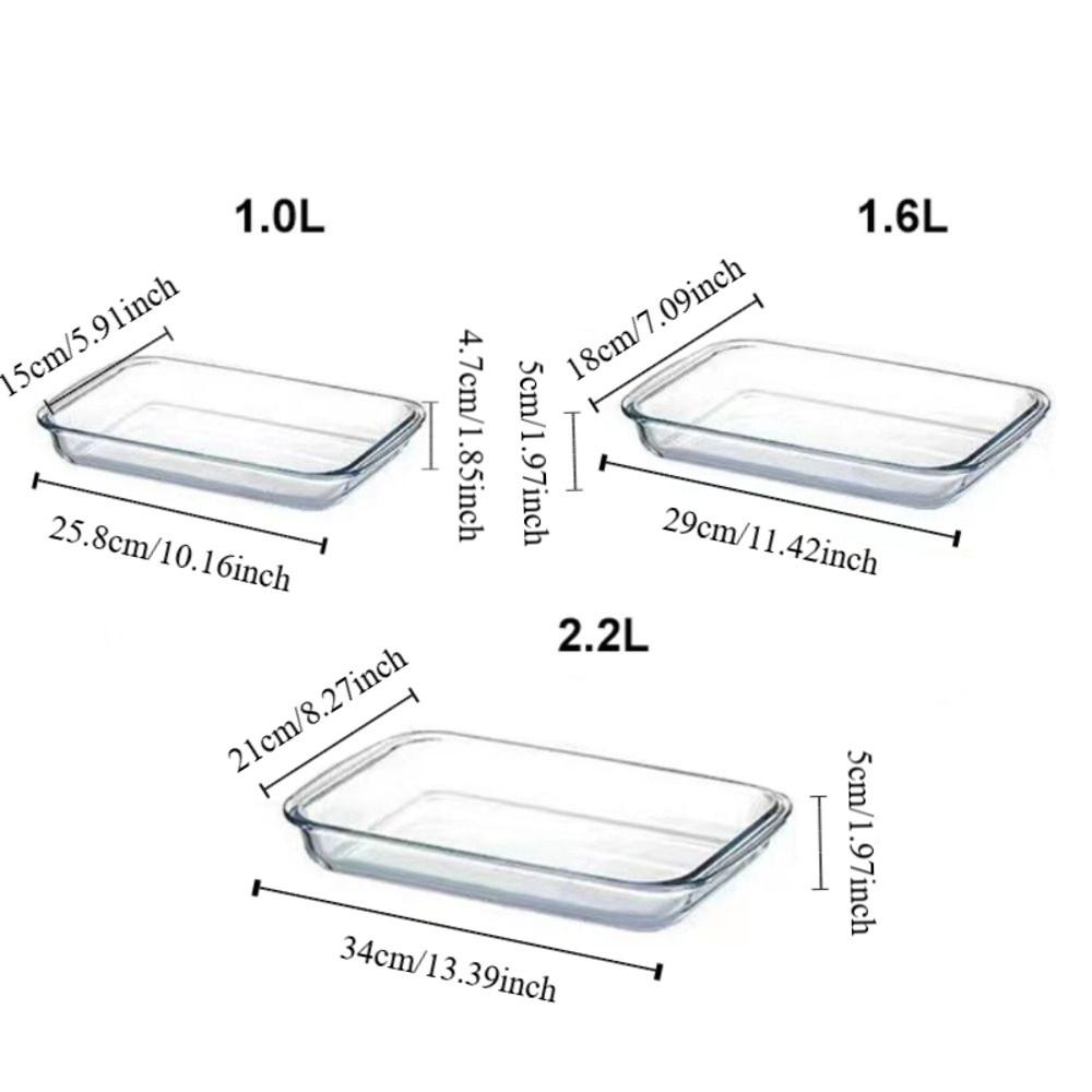 Rectangular Glass Baking Dish High Temperature Resistant Baking Pans Lasagna Baking Tray Oven