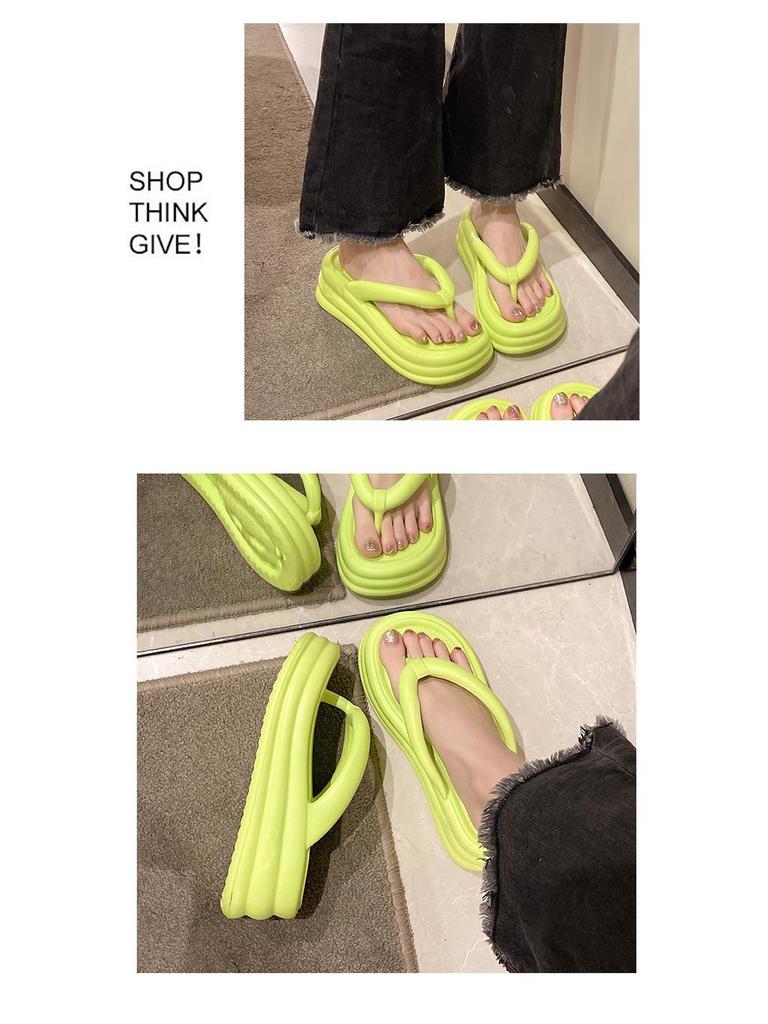 Women's EVA Odor-Resistant Non-Slip Thick-Soled Flip-Flops for Summer Beach