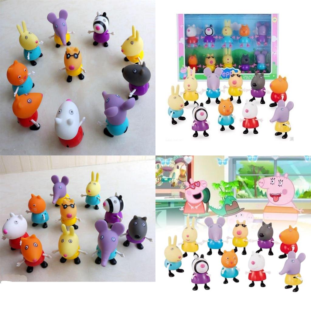 Adorable Pig Family Of Four Plastic Figures For Creative Birthday Cake Decoration