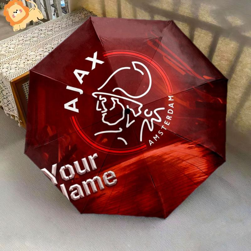1 PC Automatic Folding Umbrella - AFC Ajax Custom Name Pattern, Portable & Foldable Design with 8 Ribs, Christmas Birthday Gifts