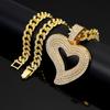 Factory New 13MM Miami Cuban Chain Irregular Love Heart Pendant Necklaces ,Hip-Hop Style Couple For Daily Wear By Men And Women