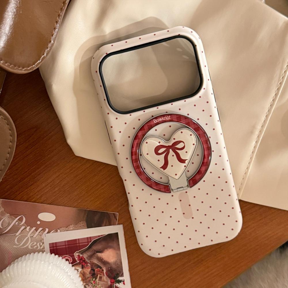 Pearl Bow Is Suitable for Apple 16 Mobile Phone Case IPhone17promax Film 14 Korean 11 Magnetic Bracket