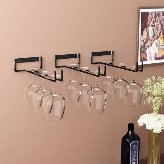 Wine Glass Rack Strong Load Bearing Capacity Hanging Reusable Durable Cup Hanger Drain Holder Household Accessories