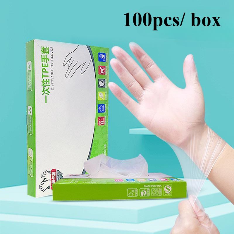 

100PCS Disposable TPE Gloves, Powder Free and Latex Free, Suitable for Kitchen, Bathroom Cleaning gloves kitchen gloves L