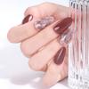 16Tips Sparkly Semi Cured Gel Nail Strips Shining Butterfly Long Lasting Self-Adhesive Gel Nail Wraps Full Cover UV Nail Sticker