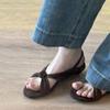 Retro Low-heeled Versatile Kink Roman Shoes for Women's New Super-foreign Fashion Niche Design Open-toed Round-head Sandals