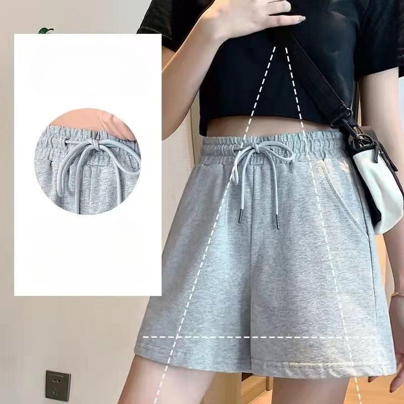 Loose Casual Pants Drawstring Sports Shorts Women Summer Thin High Waist Show Thin Outside Running Three-quarter Trousers