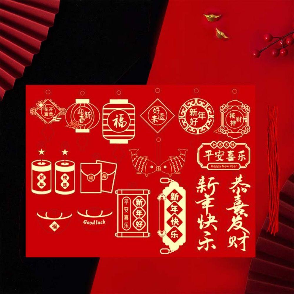 16/18pcs Blessing Words Chinese New Year Pendant Potted Plant Hanging Card  Chinatown
