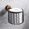 Black Walnut No-Drill Bathroom Tissue & Phone Holder
