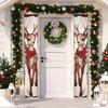 Christmas Elk Door Couplet Merry Christmas Decoration for Home 2026 Santa Claus Snowman Door Banner Navidad Natal New Year 2026