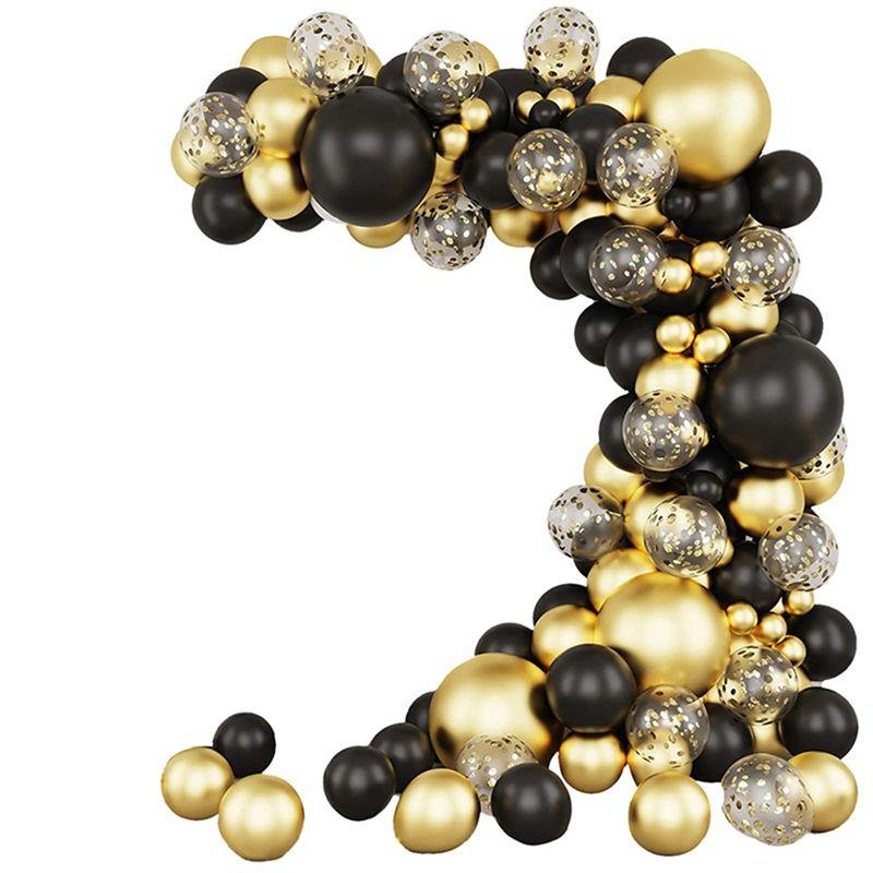 

M-Modern-129 Pieces Black And Gold Balloon Garland Arch Kit Latexballoons Party Decorations